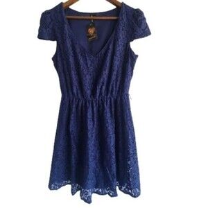 Heart Soul Navy Lace A-line Dress Size M NWT
